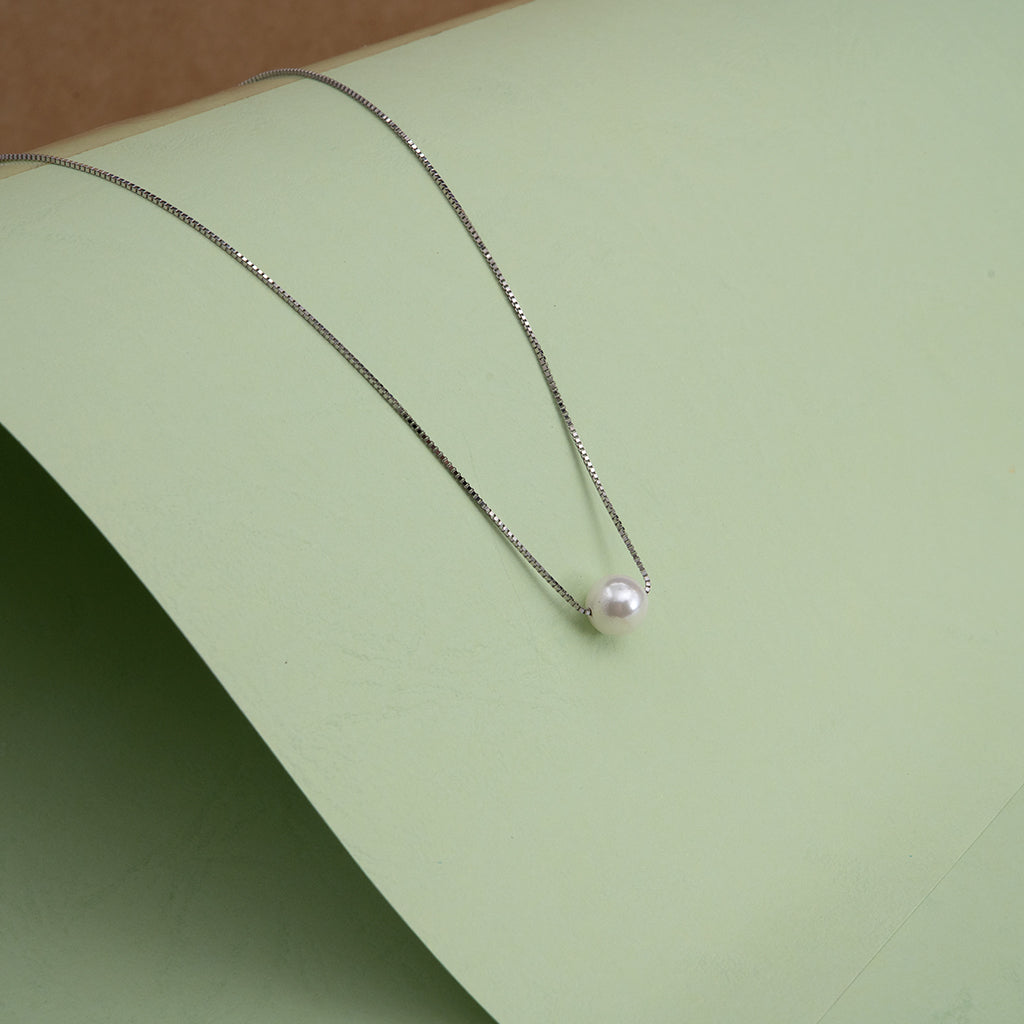 Delicate Silver Pearl Pendant