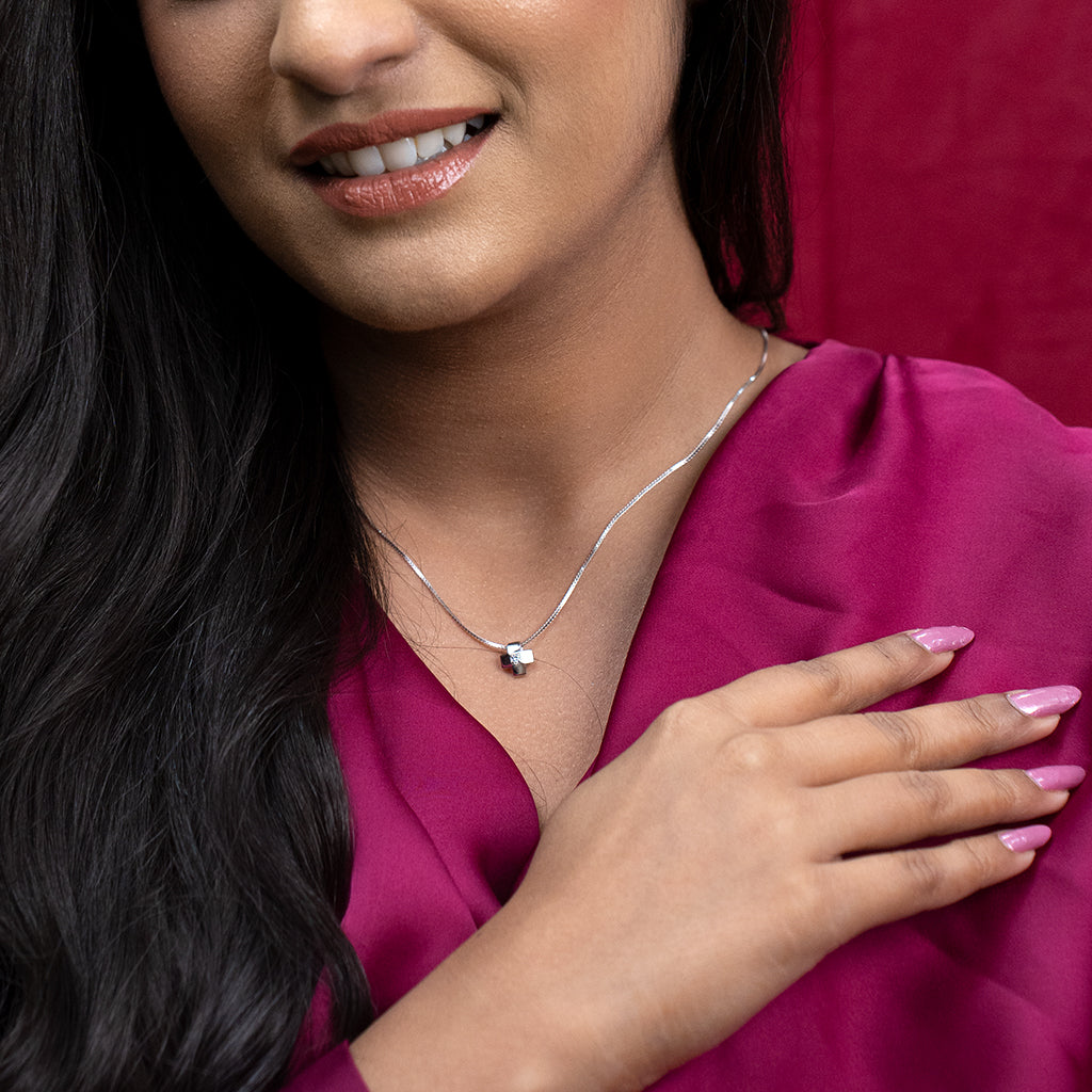 Square Shaped Silver Pendant