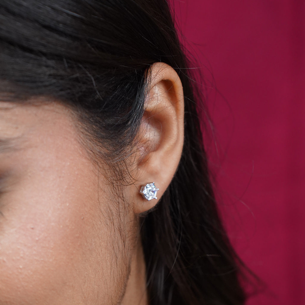 Solitaire Diamond Silver Pendant Set