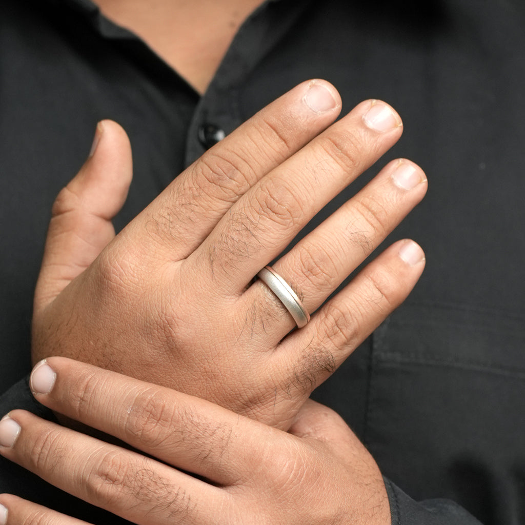 Rose Silver Polished Band