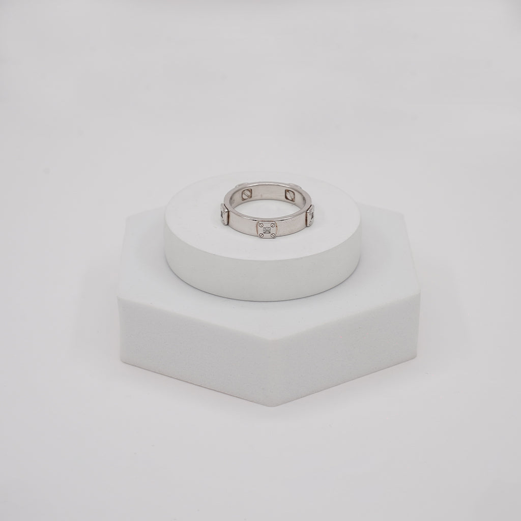 Minimalist Silver Diamond Ring