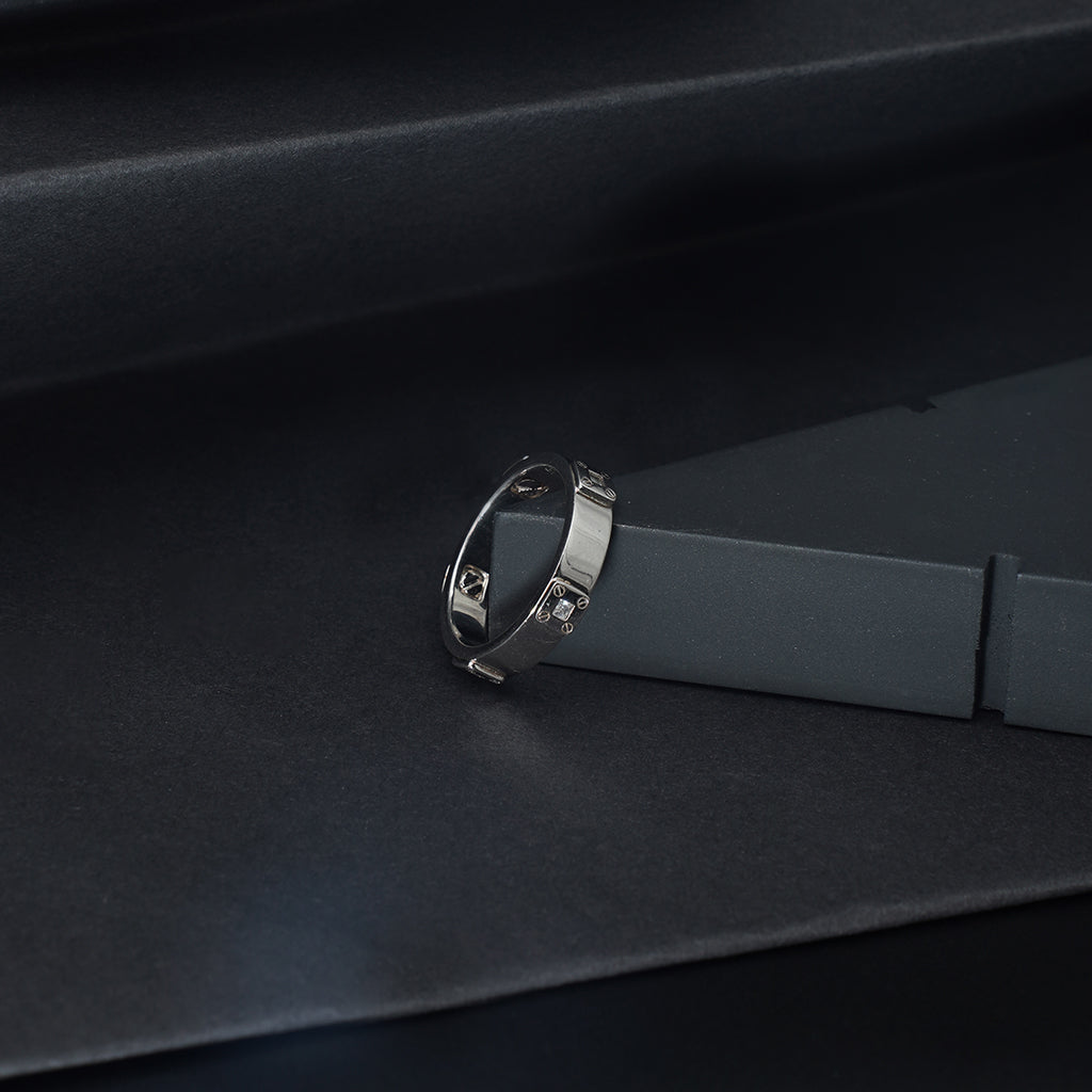 Minimalist Silver Diamond Ring