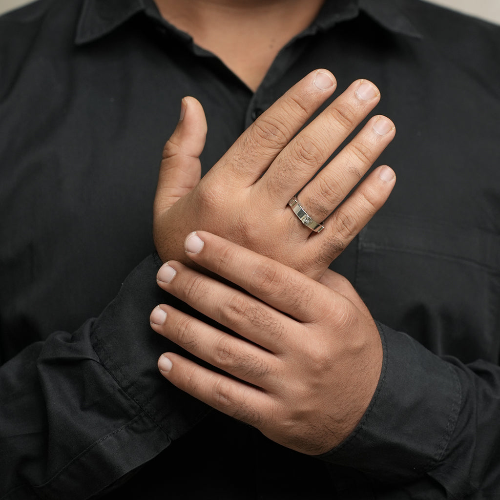 Minimalist Silver Diamond Ring