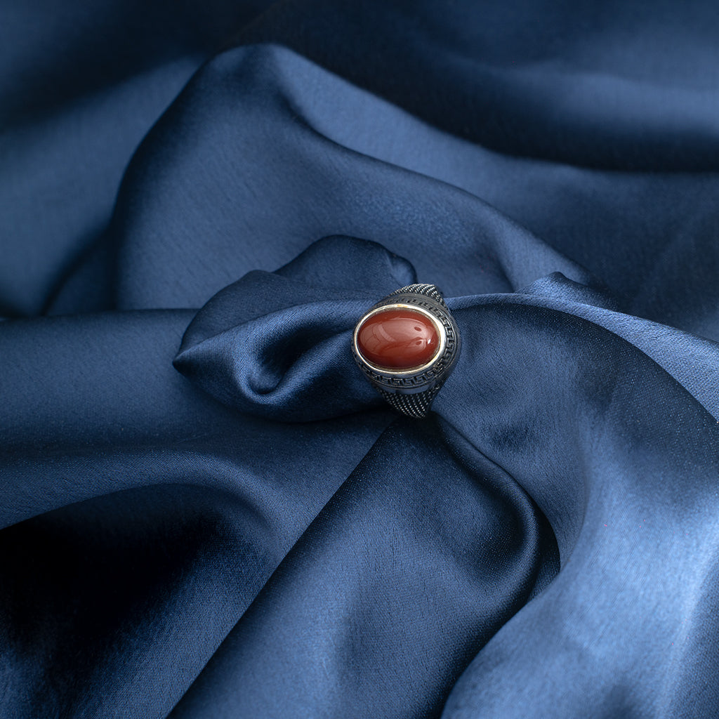 Silver Ring with Brown Stone