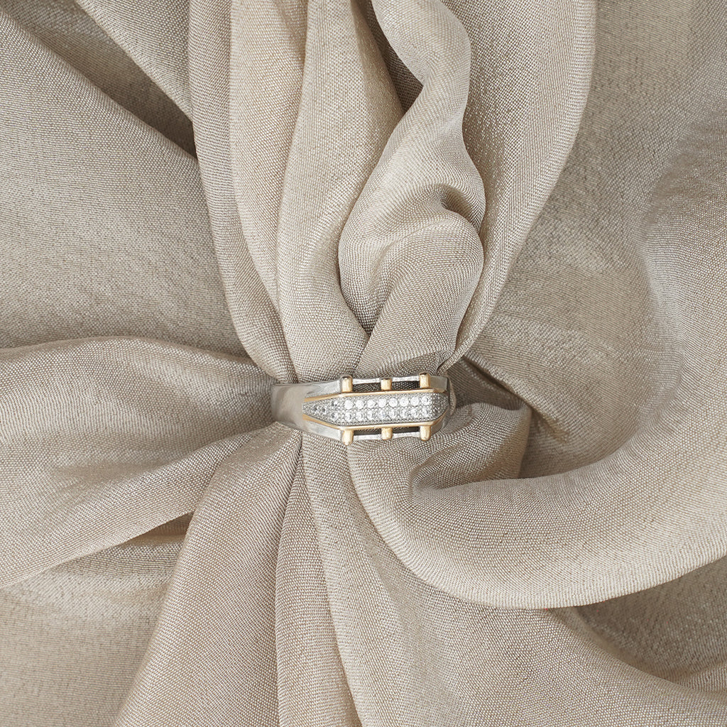 Silver Ring featuring a Minimal Gold Polish