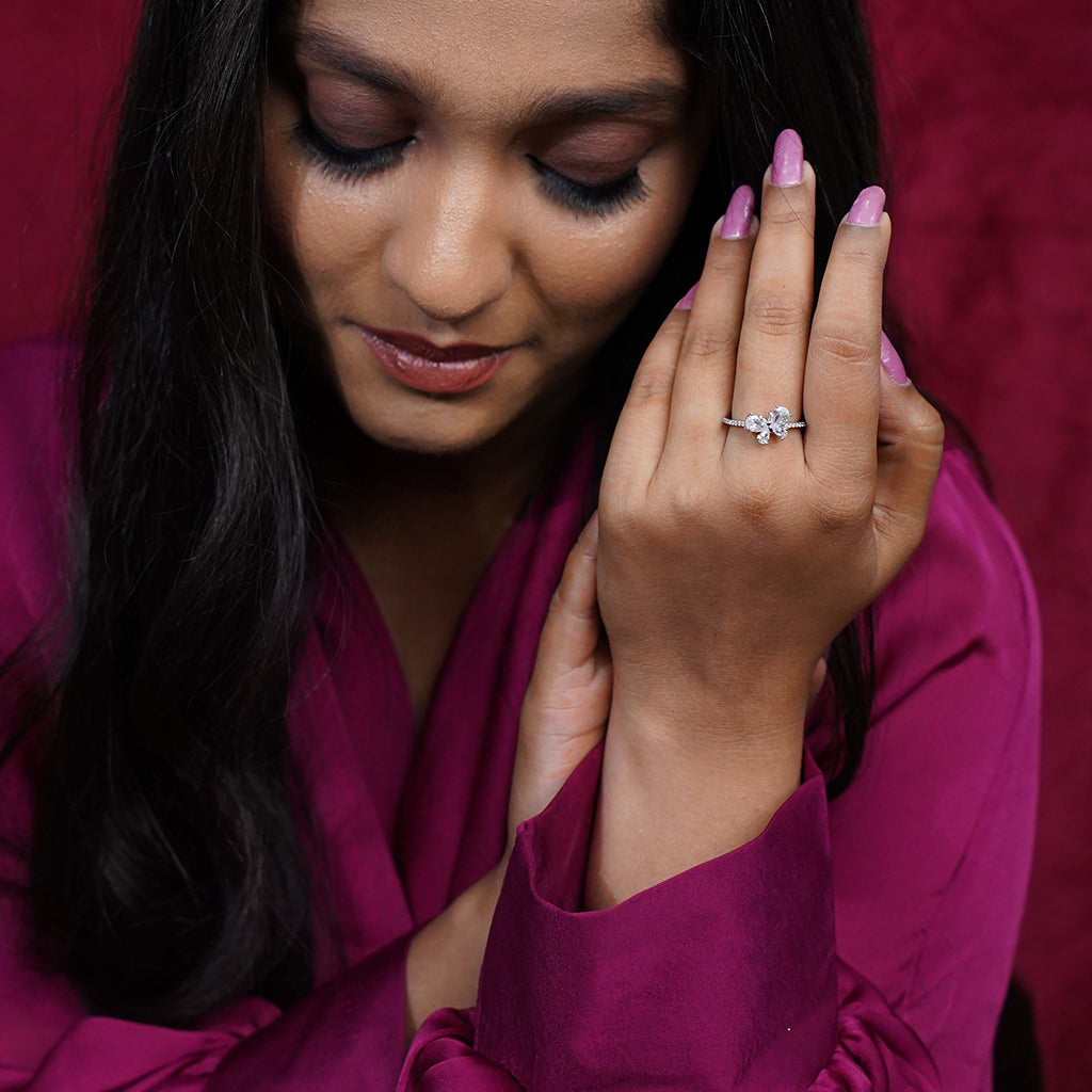Stunning Butterfly Designed Silver Ring