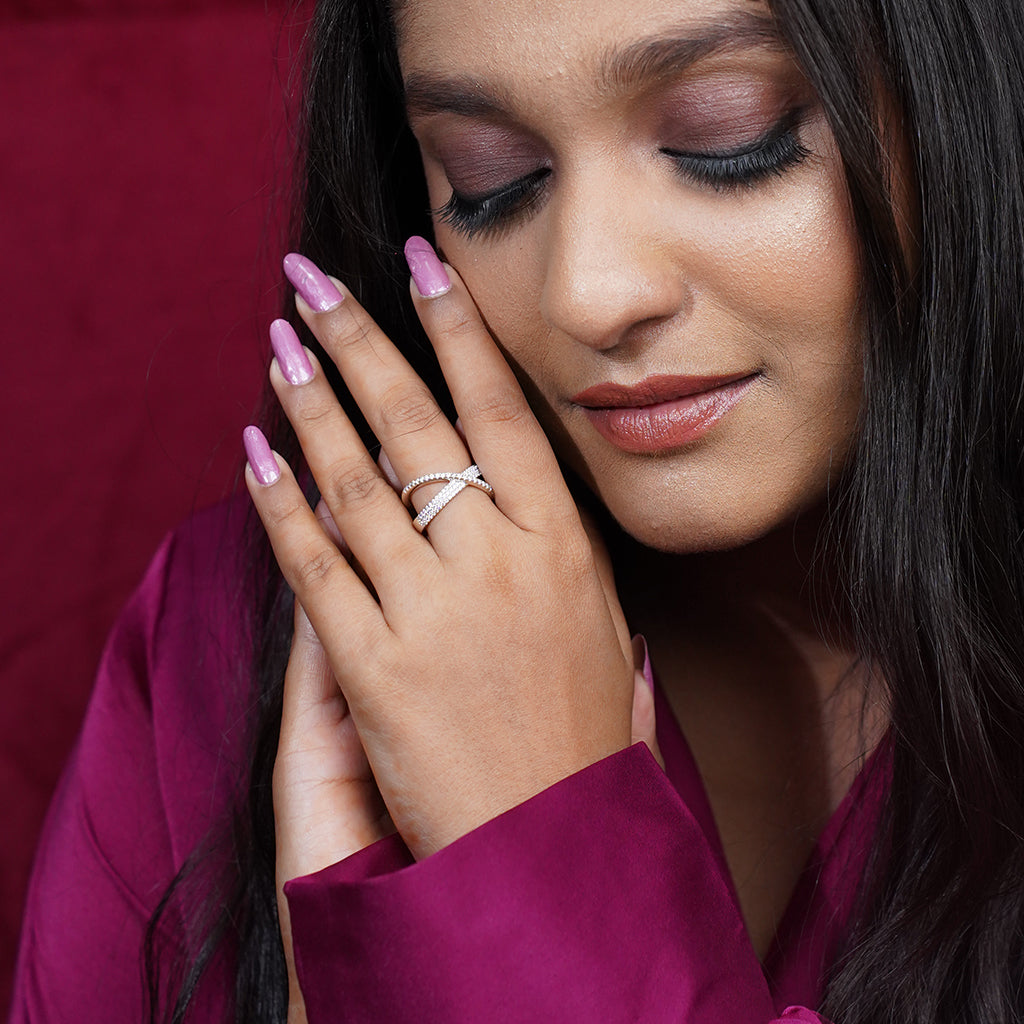 Interlocking Designed Silver Ring