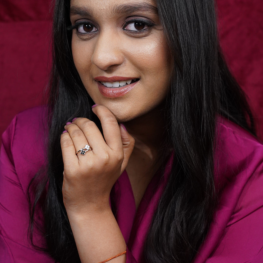Four Leaf Clover Sterling Silver Ring
