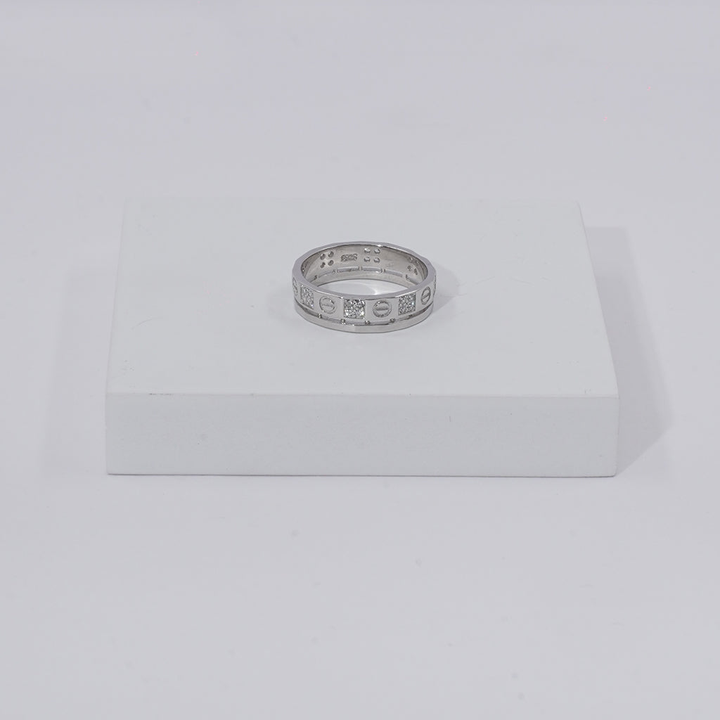 Diamond Studded Silver Band for women