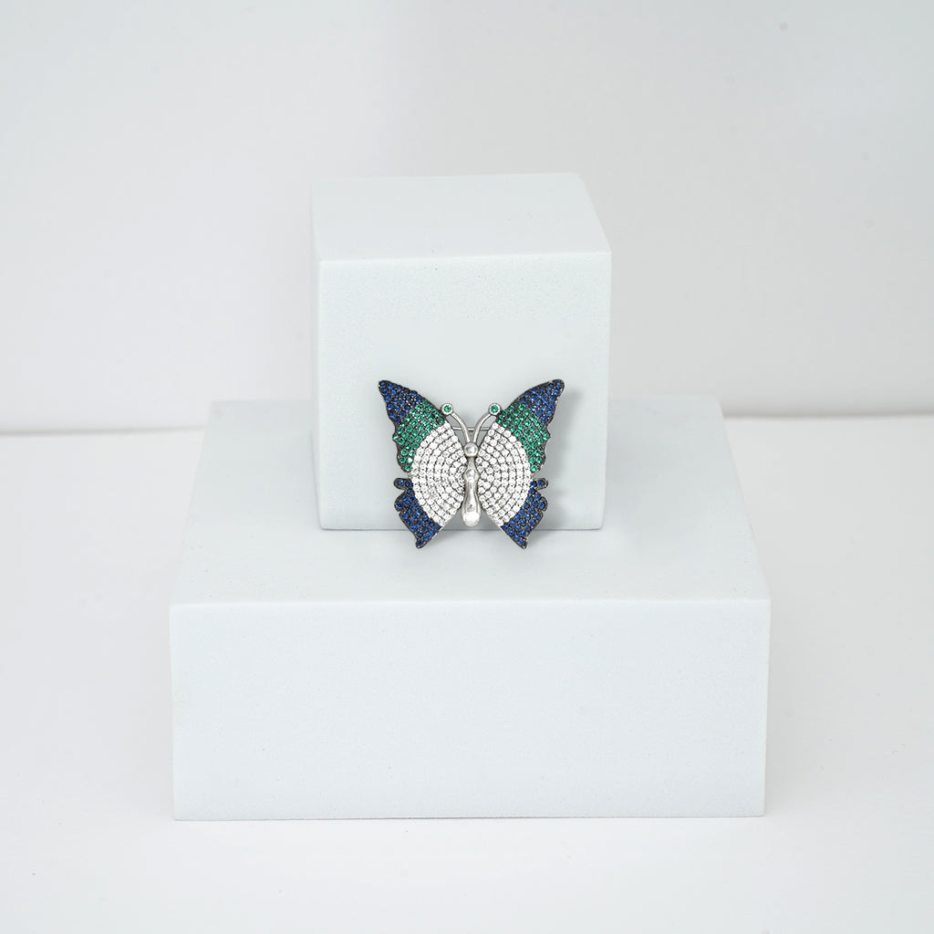 Silver Butterfly Brooch