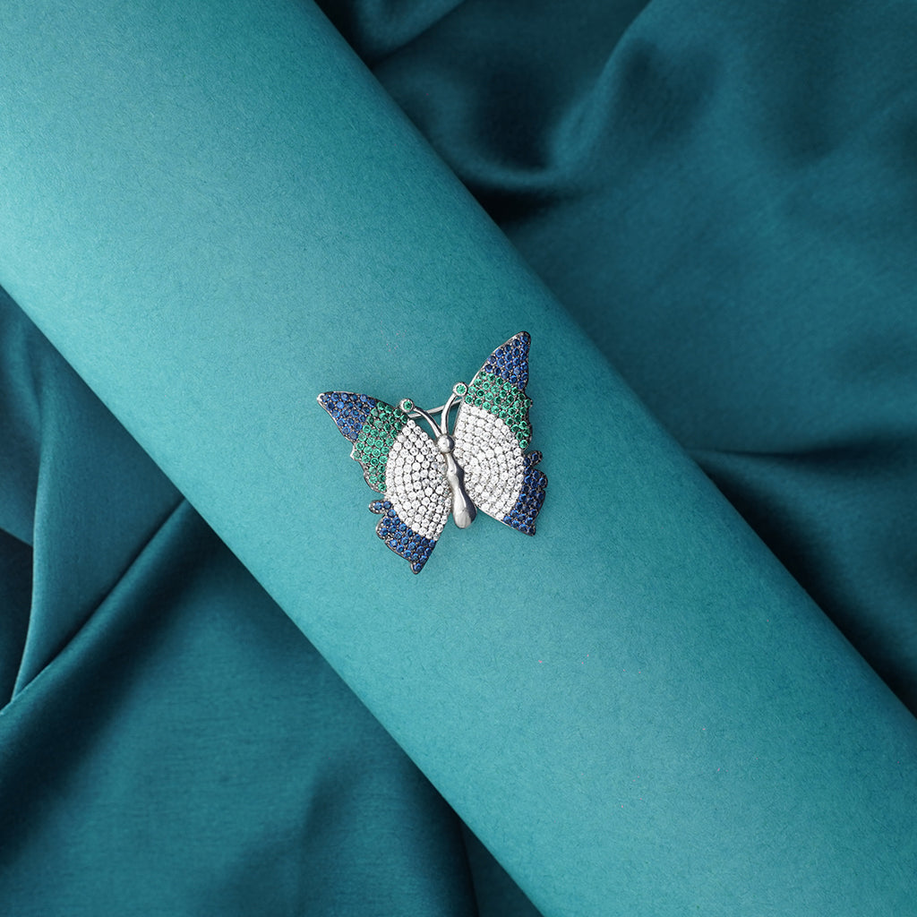 Silver Butterfly Brooch