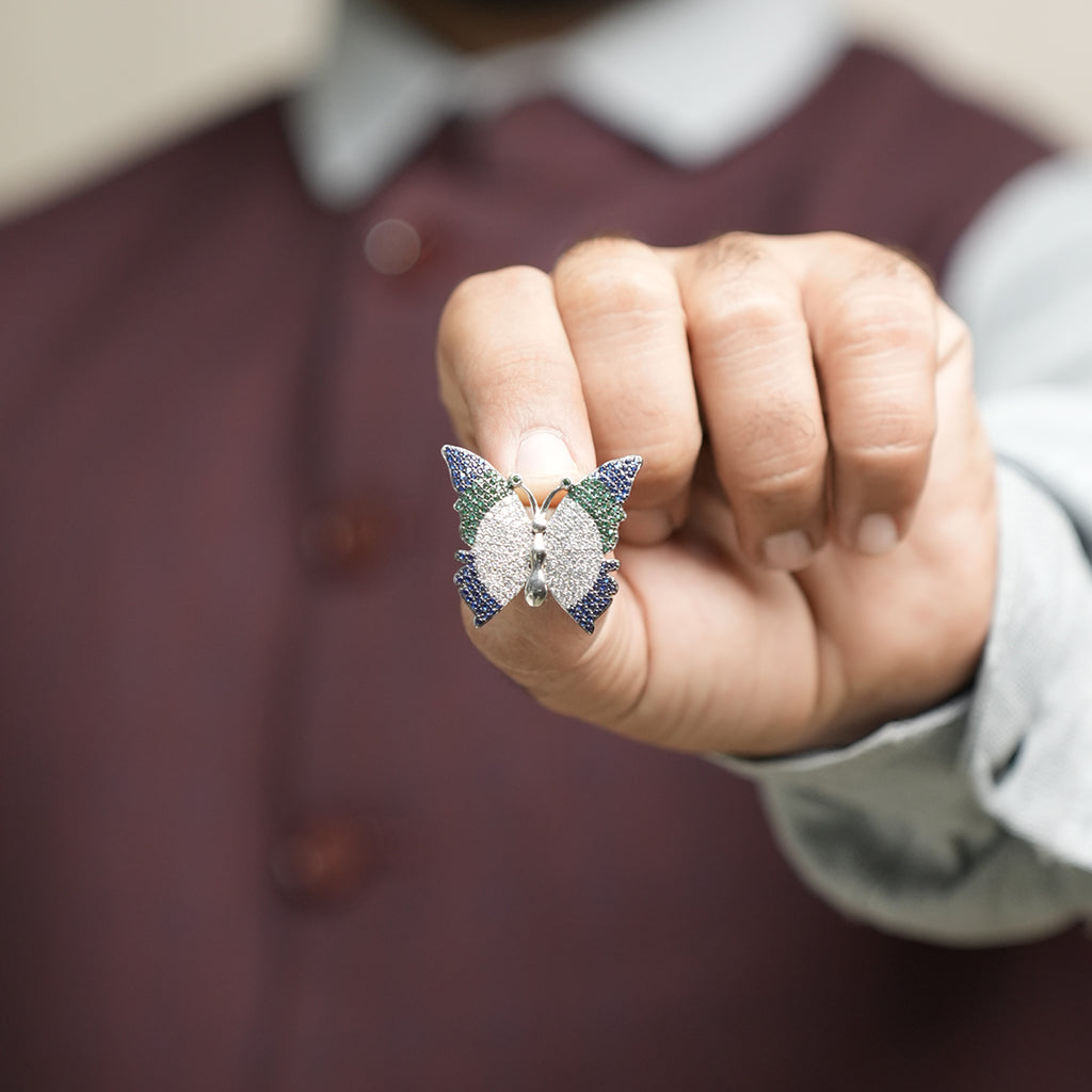 Silver Butterfly Brooch