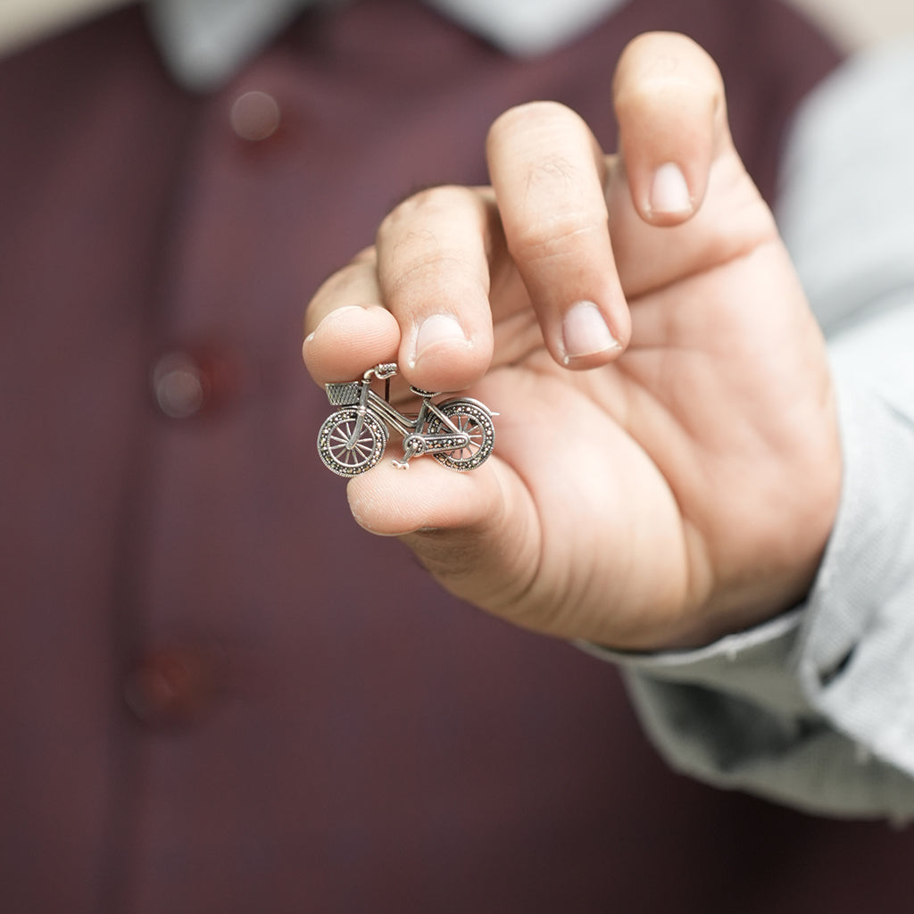 Silver Cycle Brooch