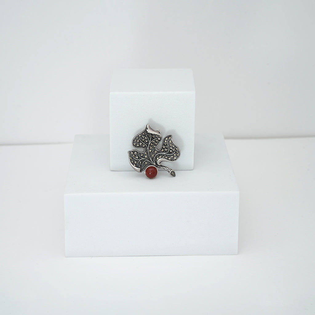 Silver Leaf Brooch